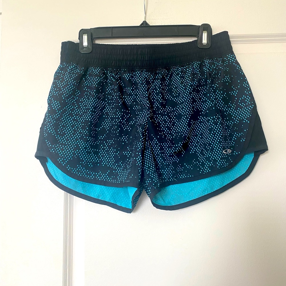 Women’s Black and Blue Champion DuoDry Athletic Shorts - size M